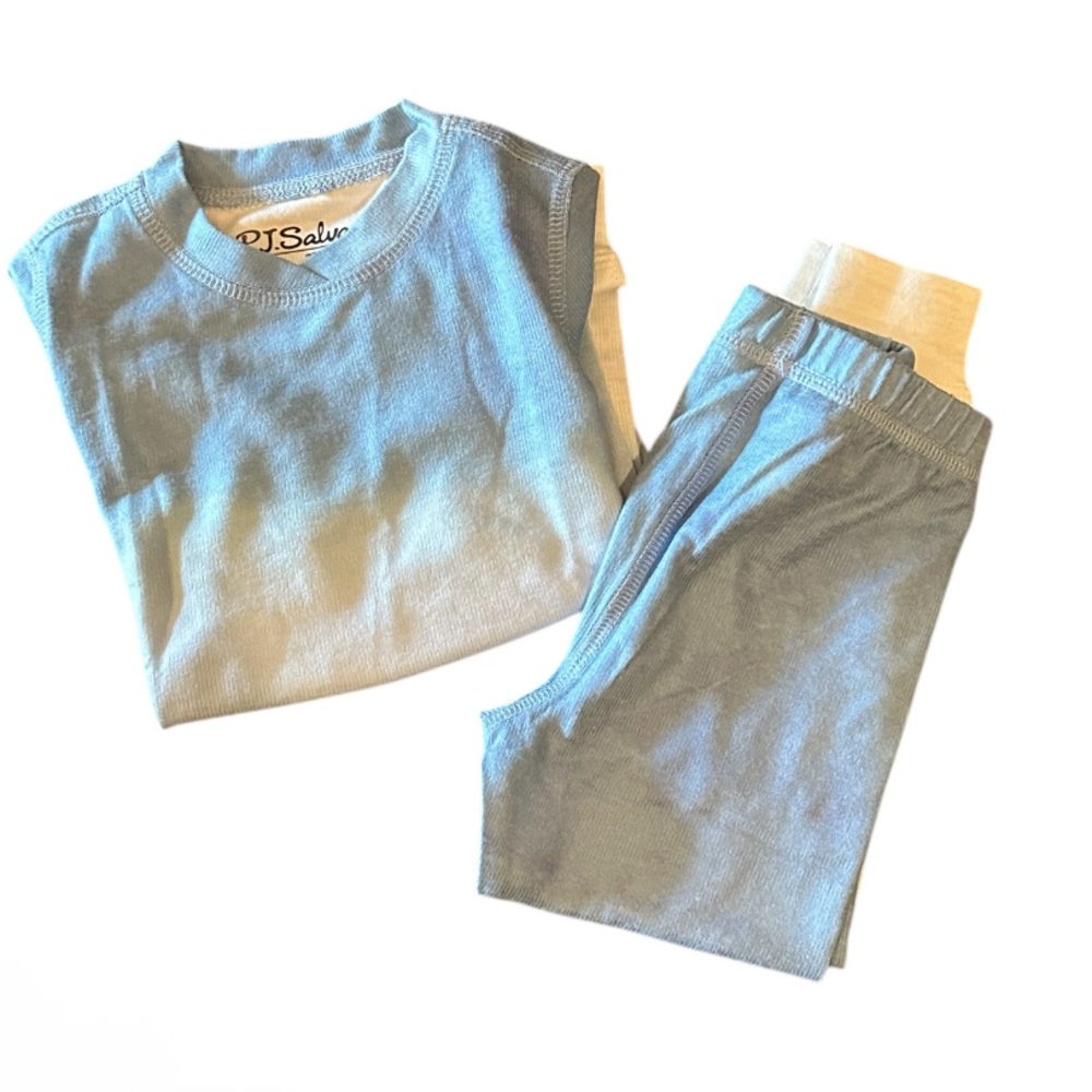 P.J. SALVAGE kids Pajama Set Denim Ombre Crew Neck Elastic Waist Pull On